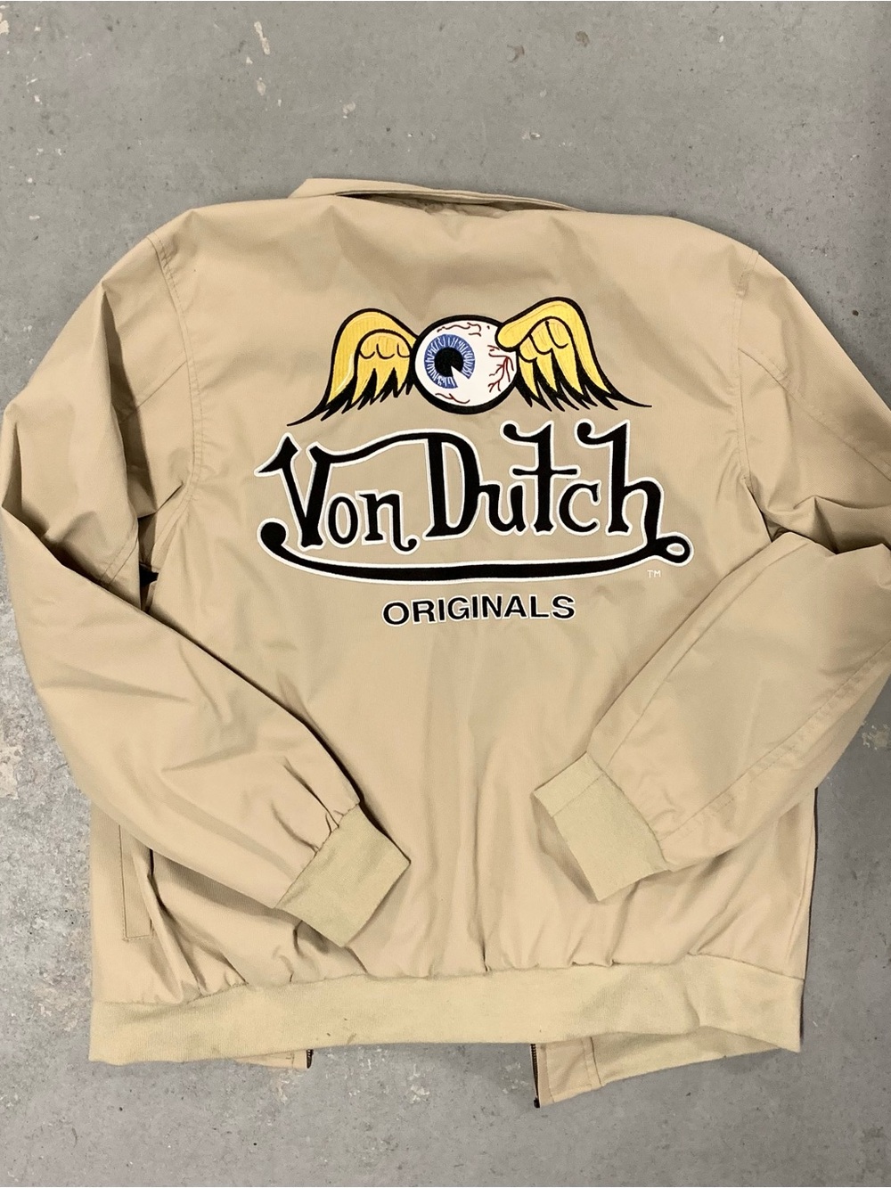 BNWT Von Dutch Jacket with Yellow Winged Eyeball Graphic